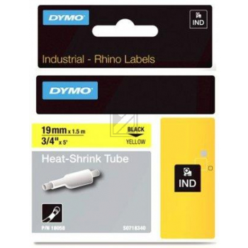 Dymo Rhino ID1 18058 Heissschrumpfschlauch schwarz auf gelb