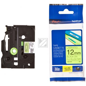 Brother P-Touch 12 mm Y-Blk yellow-black 5 m laminiert
