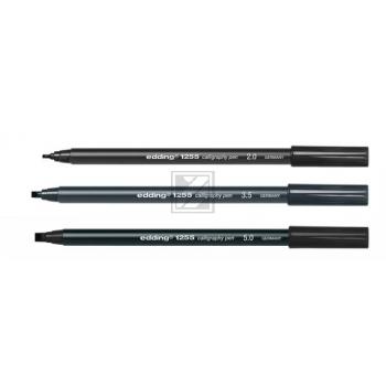 edding 1255 Calligraphy Pen schwarz 2/3,5/5 mm im Etui Inh.3
