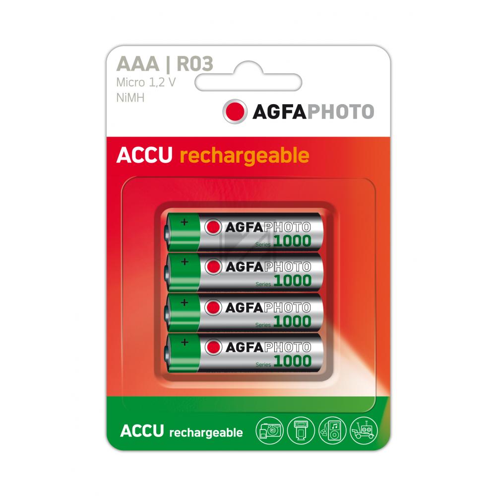 Agfaphoto Micro AAA Akku (4) HR03 NiMH-Accu 1.000 mAh