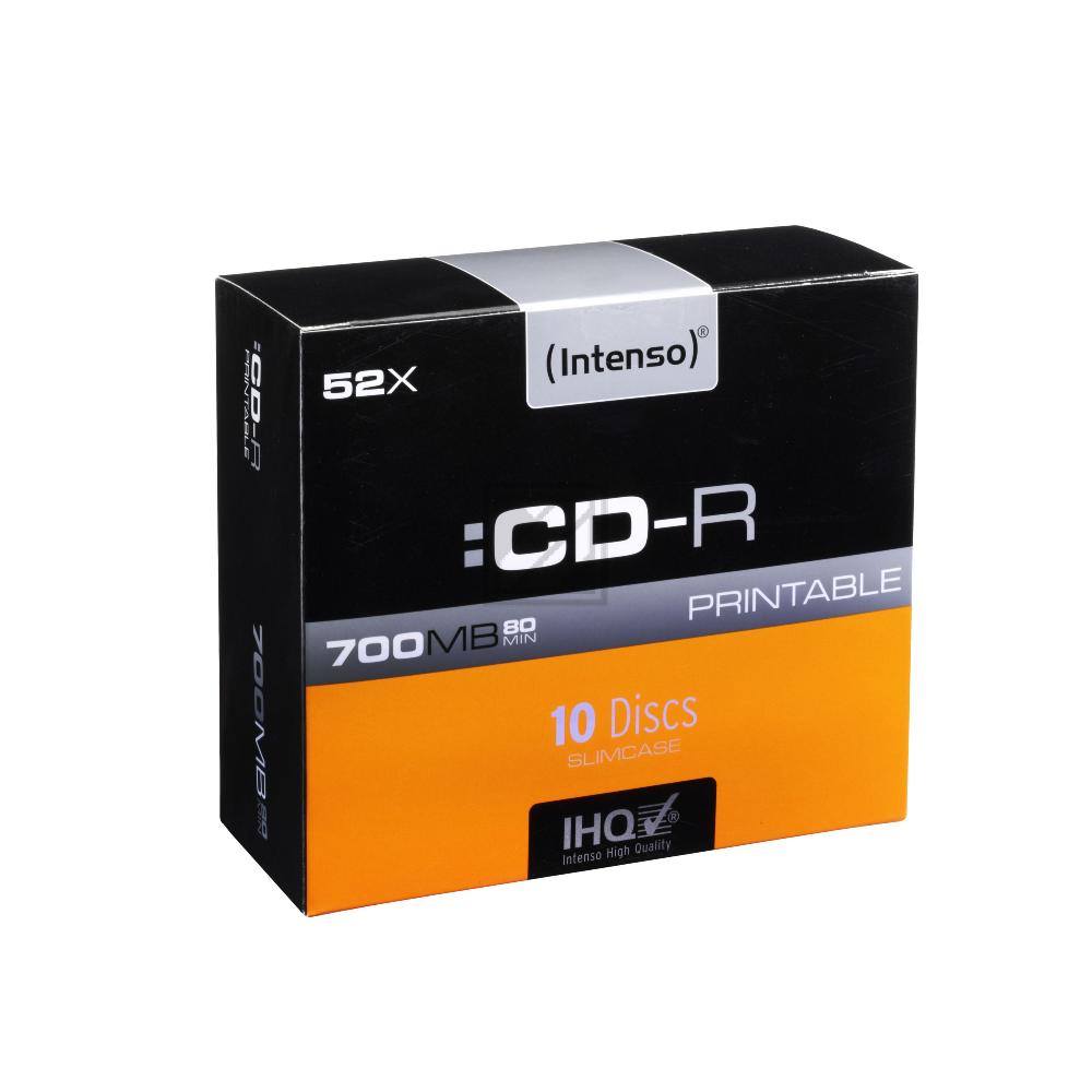 INTENSO CDR80 700MB 52x (10) SC 1801622 Slim Case bedruckbar