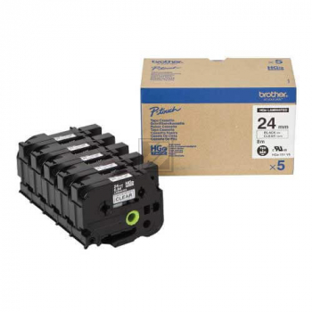 Brother P-Touch 24 mm C-Blk clear-black 8 m laminiert 5er Pack