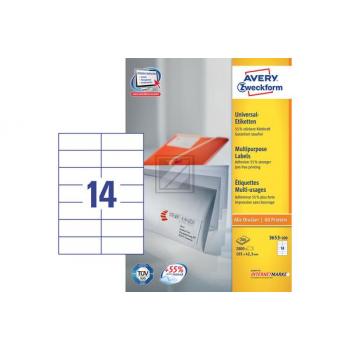 AVERY ZW. Etiketten 105x42,3mm 3653-200 weiss 2800 Stück