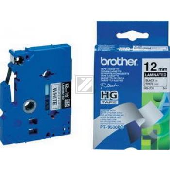 Brother P-Touch 36 mm W-Blk white-black 8 m laminiert 5er Pack
