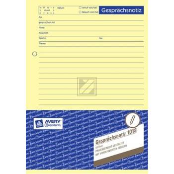 AZ Gesprächsnotizen 1018 A5 hoch gelb Inh.50 Blatt Avery Zweckform