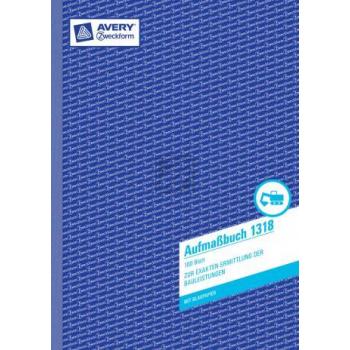 AZ Aufmassbuch 1318 A4 hoch weiß Inh.100 Blatt Avery Zweckform