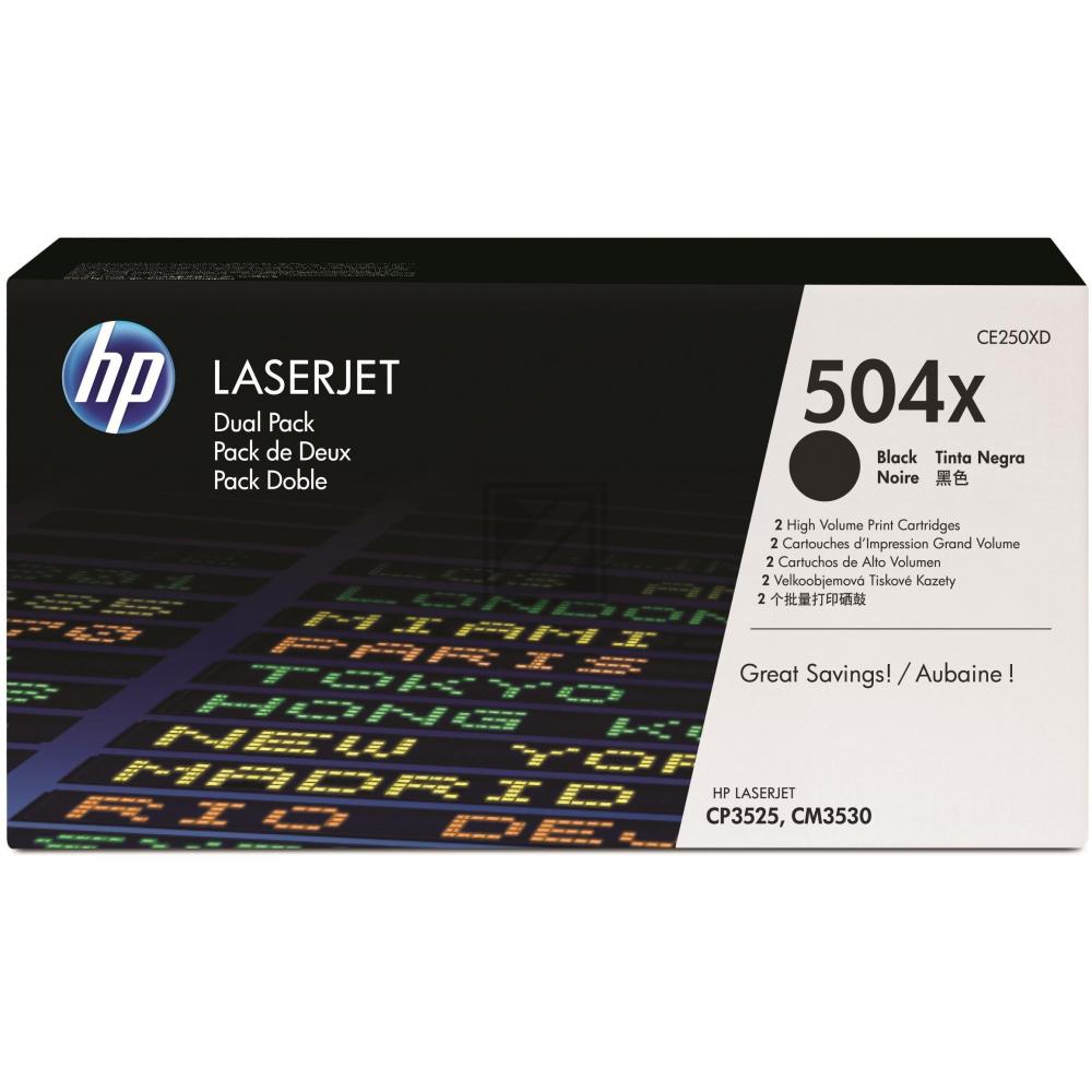 HP 504X Toner black HC (2) Color LaserJet CP 3525