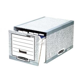 Fellowes Archivbox R-Kive A4 Groß für Ordner, extra stabil, grau/weiß