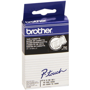 Brother P-Touch 9 mm C-W clear-white 7,7 m laminiert