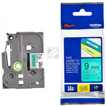 Brother P-Touch 9 mm g-Blk green-black 8 m laminiert