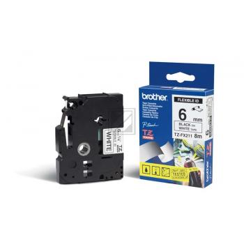 Brother P-Touch 6 mm W-Blk white-black 8 m laminiert flexibel
