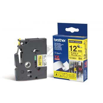 Brother P-Touch 12 mm Y-Blk yellow-black 8 m laminiert extra stark