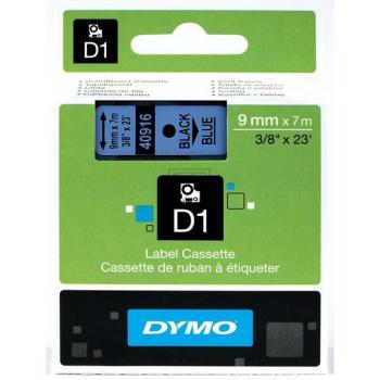 Dymo D1 Schriftband 40916 Standard schwarz auf blau 9 mm/7 m