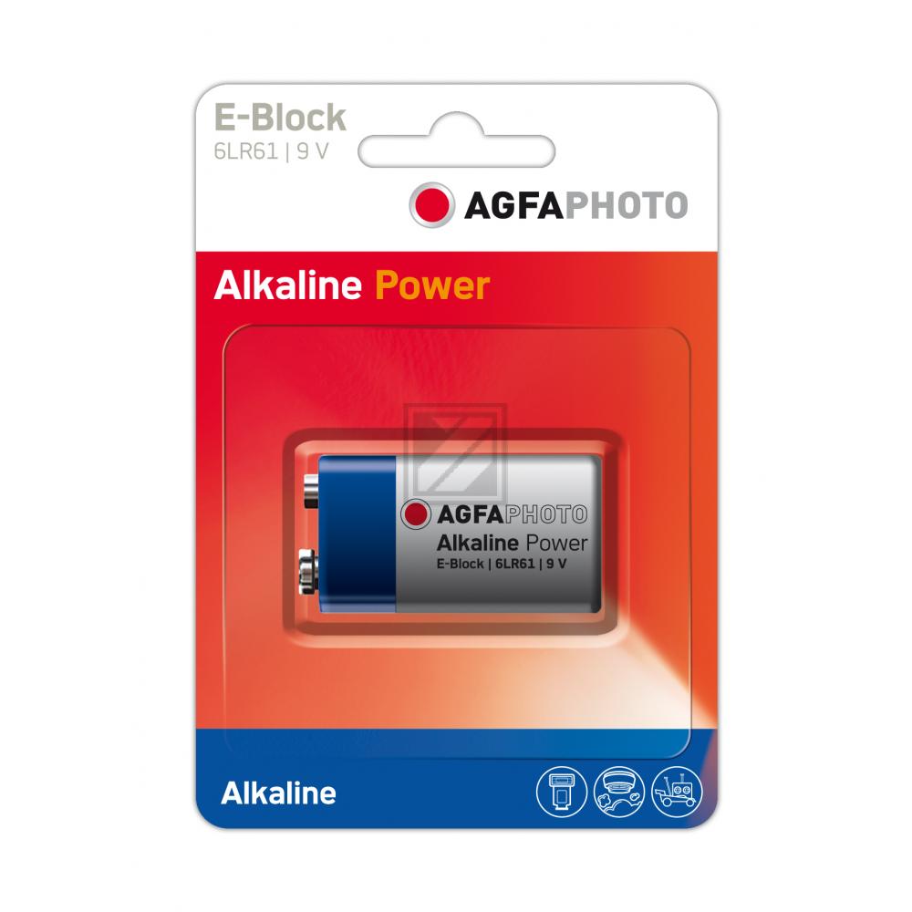 Agfaphoto Eblock Battery 6LR61 High Quality Alkaline 9V