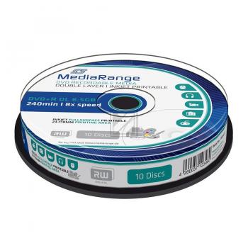 Mediarange DVD+R DL 8,5 GB 8 x (10) Cake Box white Inkjet