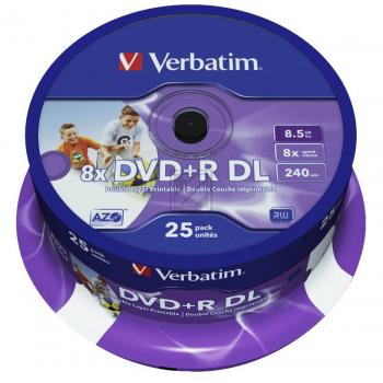 Verbatim DVD+R 8,5GB 8 X Inh.25 Spindel Double Layer