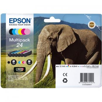 Epson Tintenpatrone gelb, cyan light, magenta light, magenta, schwarz, cyan (C13T24284021, T2428)