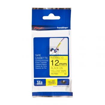 Brother P-Touch 12 mm Y-Blk yellow-black 8 m laminiert flexibel