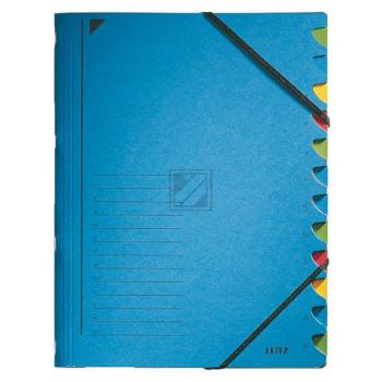 Leitz Ordnungsmappe A4 12-Fächer blau 450 g/qm 245 x 320 mm