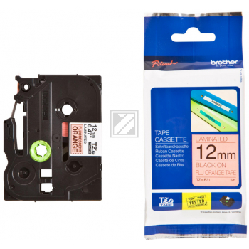 Brother P-Touch 12 mm O-Blk Signal orange-black 5 m laminiert