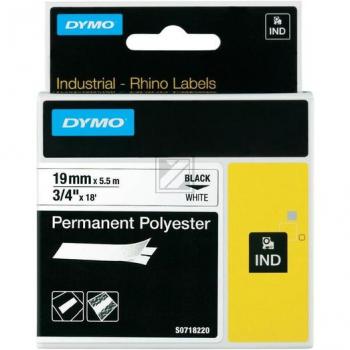 Dymo Rhino ID1 18765 Polyesterband schwarz auf weiß