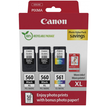 Canon Tinte Set BK/ Color und Papier (3) HC