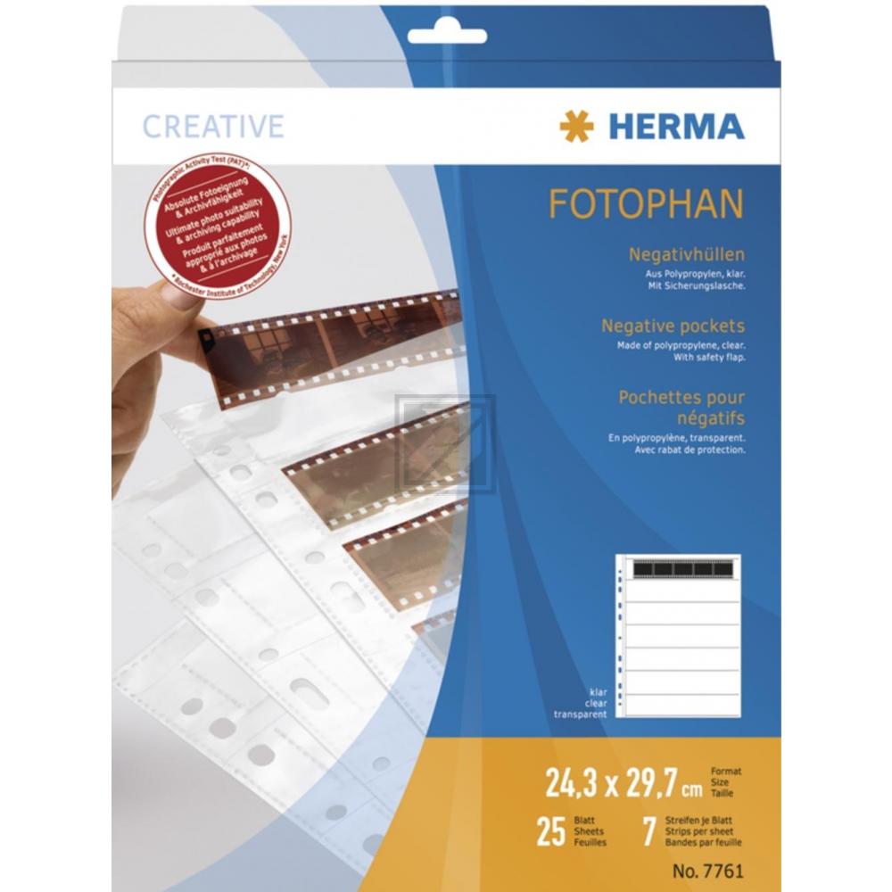 Herma Negativhüllen PP klar für 7 x 5 Streifen Inh.25 St.