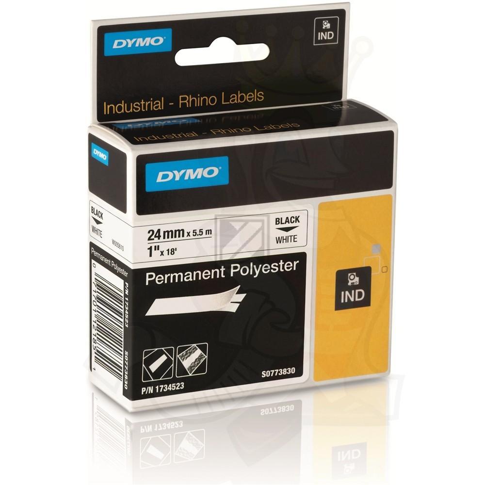 Dymo Rhino ID1 Permanent Polyester schwarz auf weiß