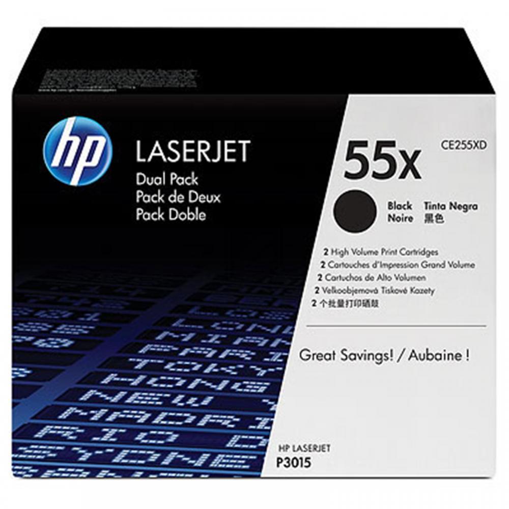 HP 55X Toner black HC (2) LaserJet P 3015 (Doppelpack)