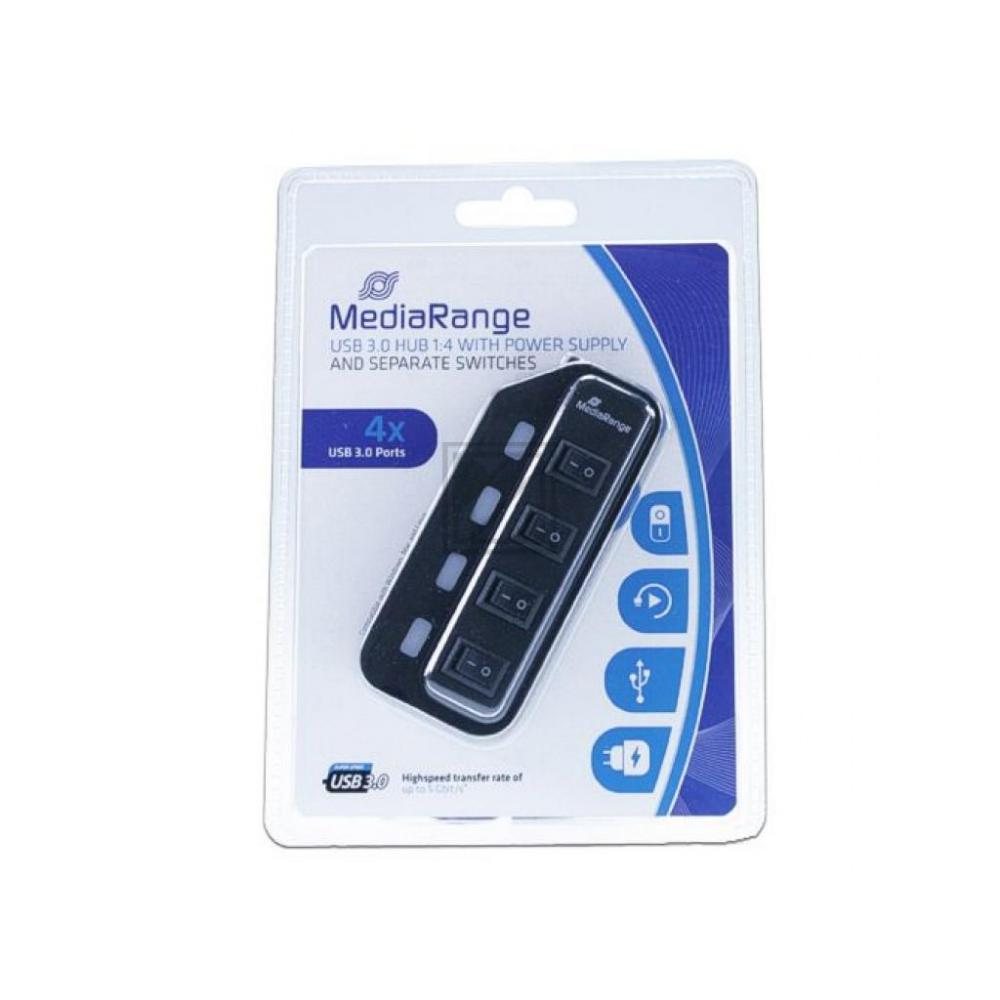 MediaRange USB 3.0 Hub 1:4 plug+play