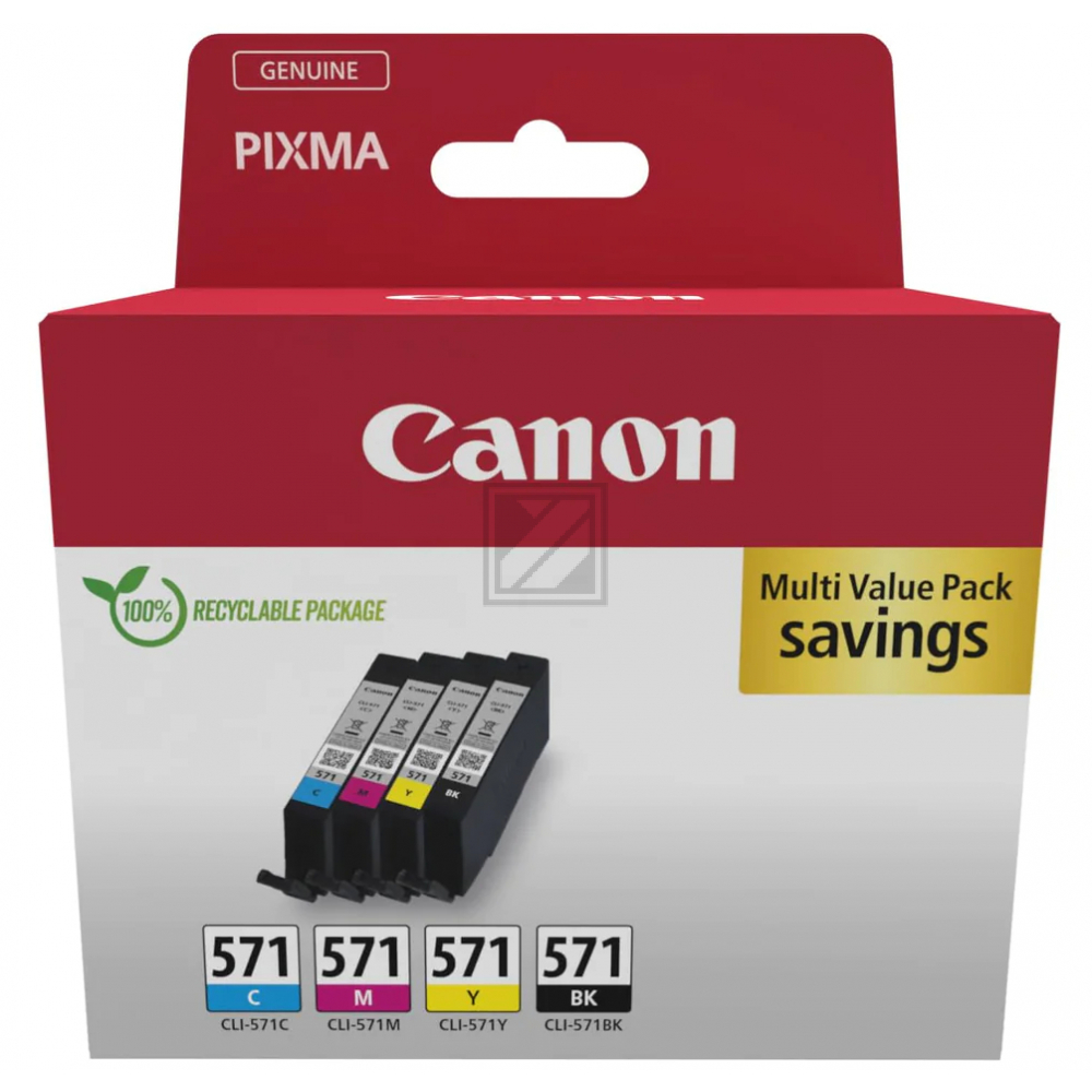 CANON Tinte Set CLI571 Pixma M Tinte (4) 4color w/o SEC Cardboard 4x7ml