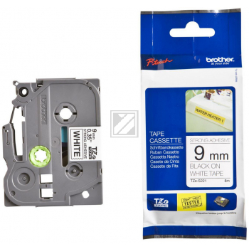 Brother P-Touch 9 mm W-Blk white-black 8 m laminiert extra stark