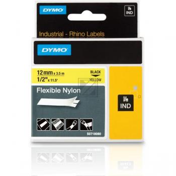Dymo Rhino Nylon flexibel 12 mm 3,5 m schwarz auf gelb