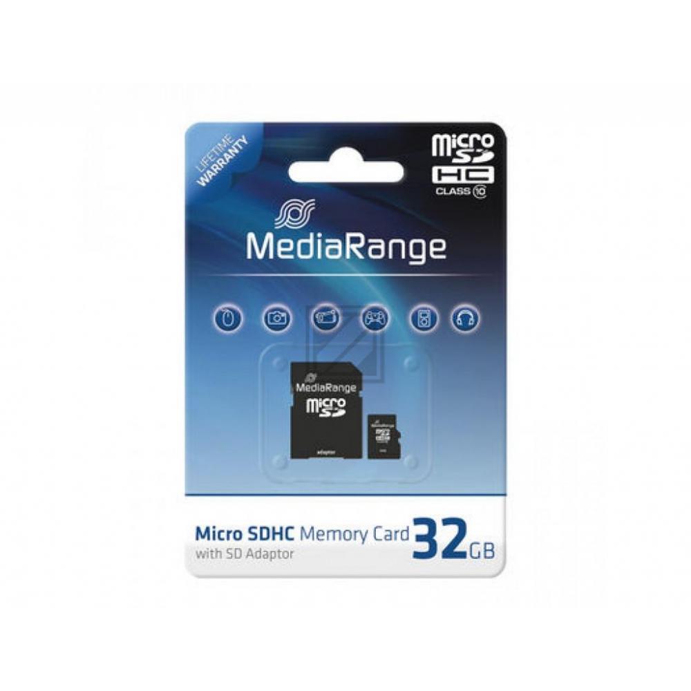 Mediarange Micro SDHC Card 32 GB Class 10 mit SD-Karten Adapter