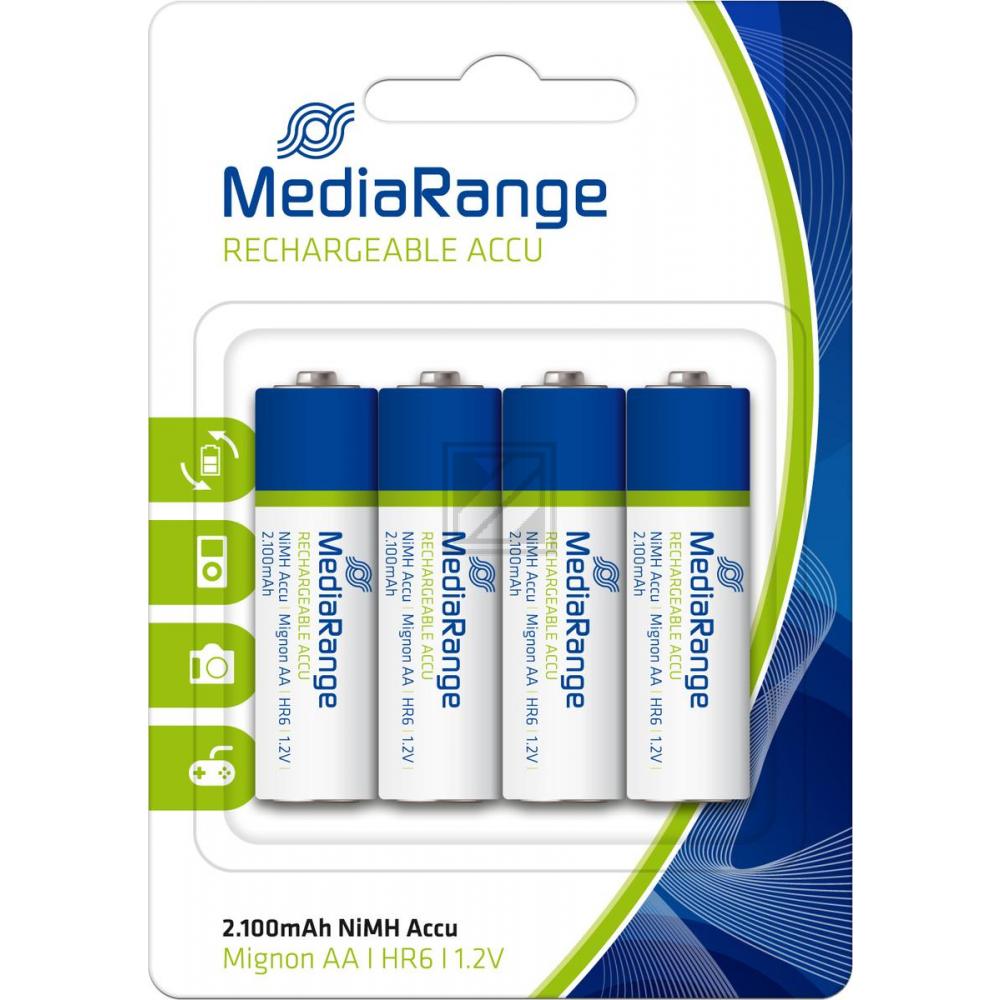 MEDIARANGE ACCU MICRO BATTERIEN (4) 1,2V MRBAT121 HR06 wiederaufladbare AA