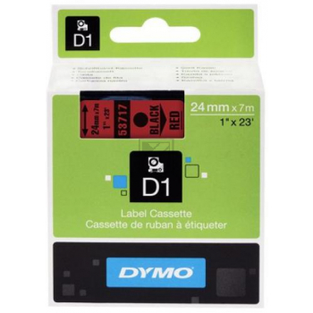 Dymo D1 Schriftband 53717 Standard schwarz auf rot 24 mm/7 m