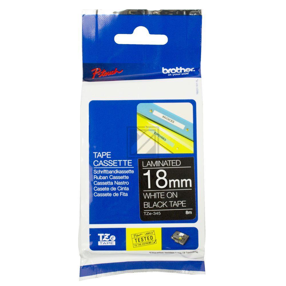 Brother P-Touch 18 mm Blk-W black-white 8 m laminiert