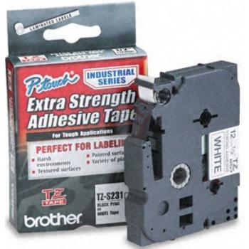 Brother P-Touch 12 mm W-Blk white-black 8 m laminiert extra stark