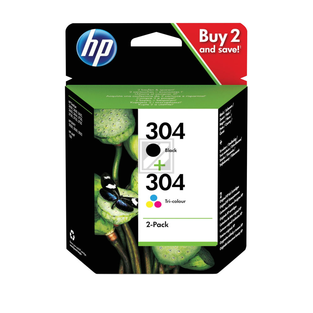 HP Tinte cyan/gelb/magenta (2) 2x 304 / 1 x black 1 x Color