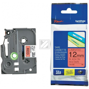 Brother P-Touch 12 mm R-Blk red-black 8 m laminiert