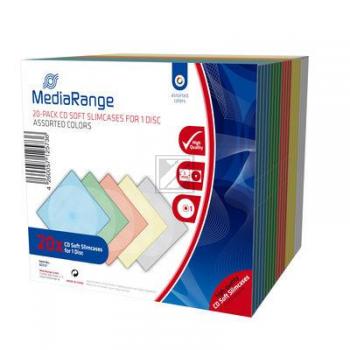 Mediarange CD Slimcase (20) 5,2mm farbig 5 x 4 Stück Retailpack