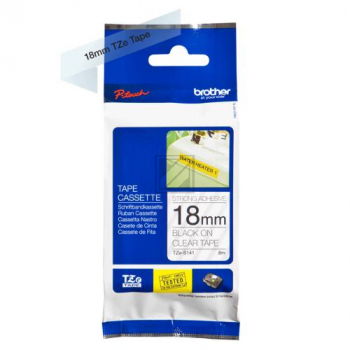 Brother P-Touch 18 mm C-Blk clear-black 8 m laminiert extra stark