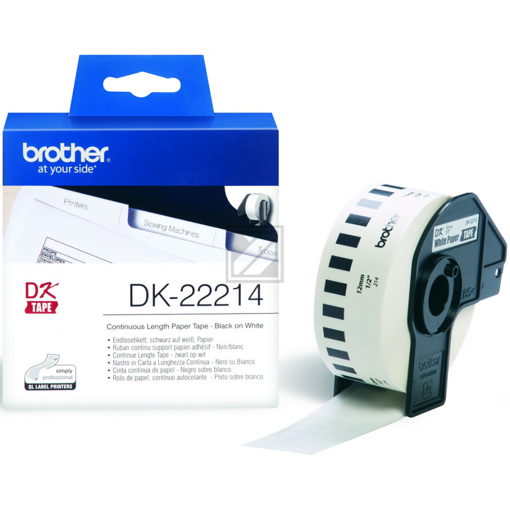 Brother P-Touch 12 mm Etiketten 30,48 m weiß