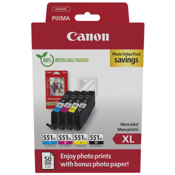 CANON Tinte Multipack Tinte+Fotopapier (4) cmy pbk HC w/o SEC