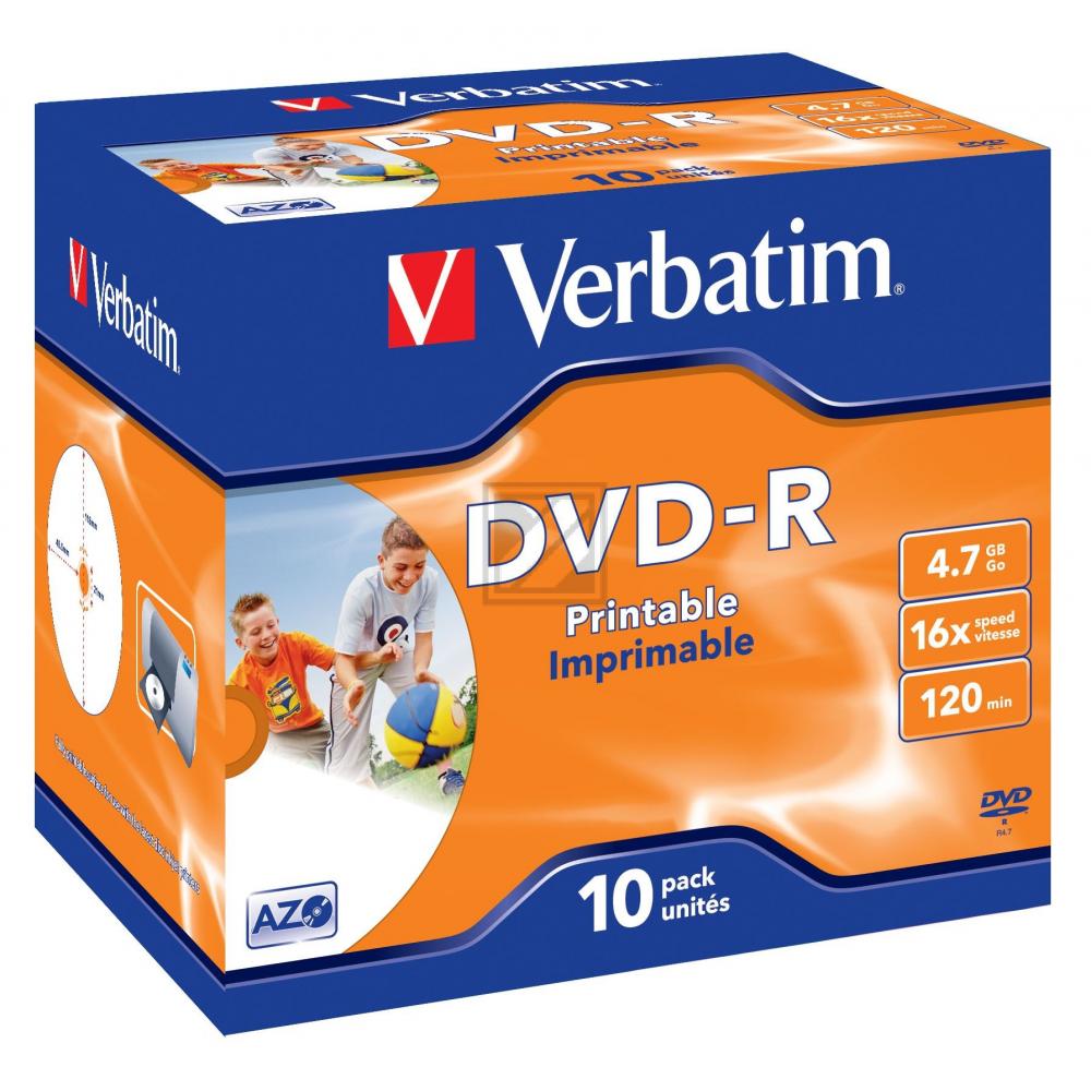 Verbatim DVD-R 4,7 GB 16 x Inh.10 Jewel Case