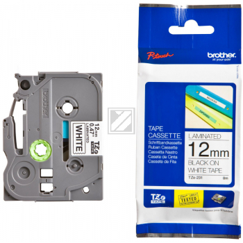 Brother P-Touch 12 mm blk-w black-white 8 m laminiert