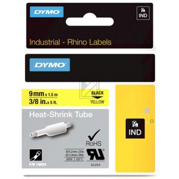Dymo Rhino ID1 18054 Heissschrumpfschlauch schwarz auf gelb