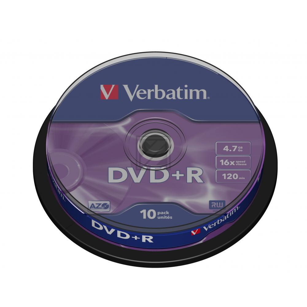 Verbatim DVD+R 120 min 4,7 GB 16 x /Scratch Resistent Surface/Cakebox