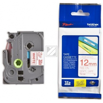 Brother P-Touch 12 mm W-R white-red 8 m laminiert