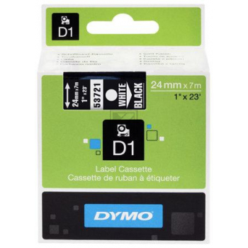 Dymo D1 Schriftband 53721 Standard weiß auf schwarz 24 mm/7 m
